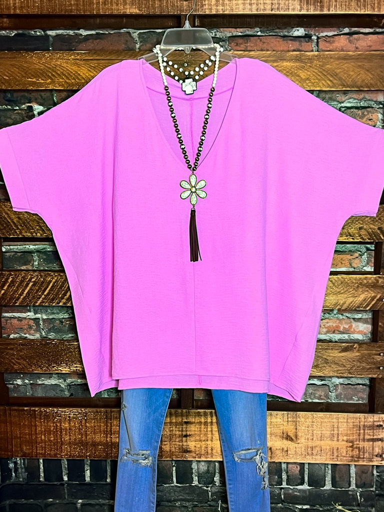 DOWNTOWN EASY LOOK TOP IN MAUVE LILAC