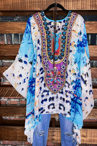 SO IN LOVE LACE FLORAL LACE DUSTER CARDIGAN IN IVORY & MULTI