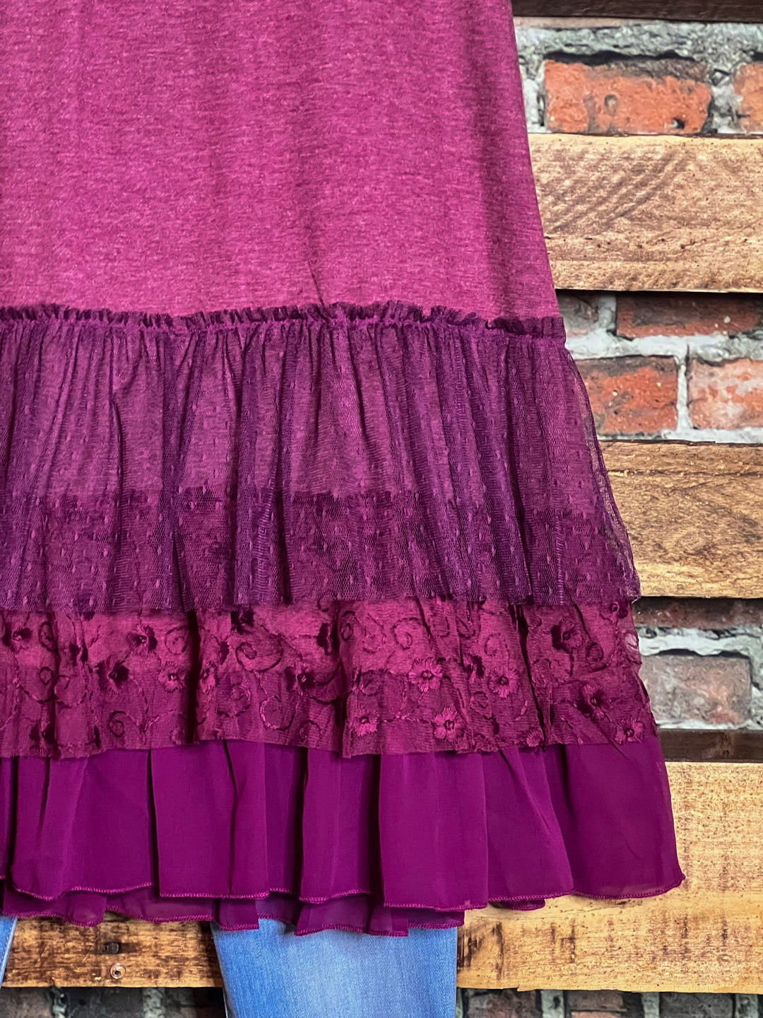 I'M ETERNALLY YOURS LAYERING SLIP DRESS EXTENDER IN WINE