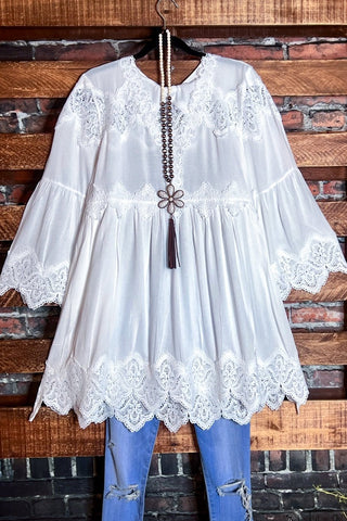 You and Me Could Write a Good Romance Lace Dress in Beige & Light Blue--------SALE