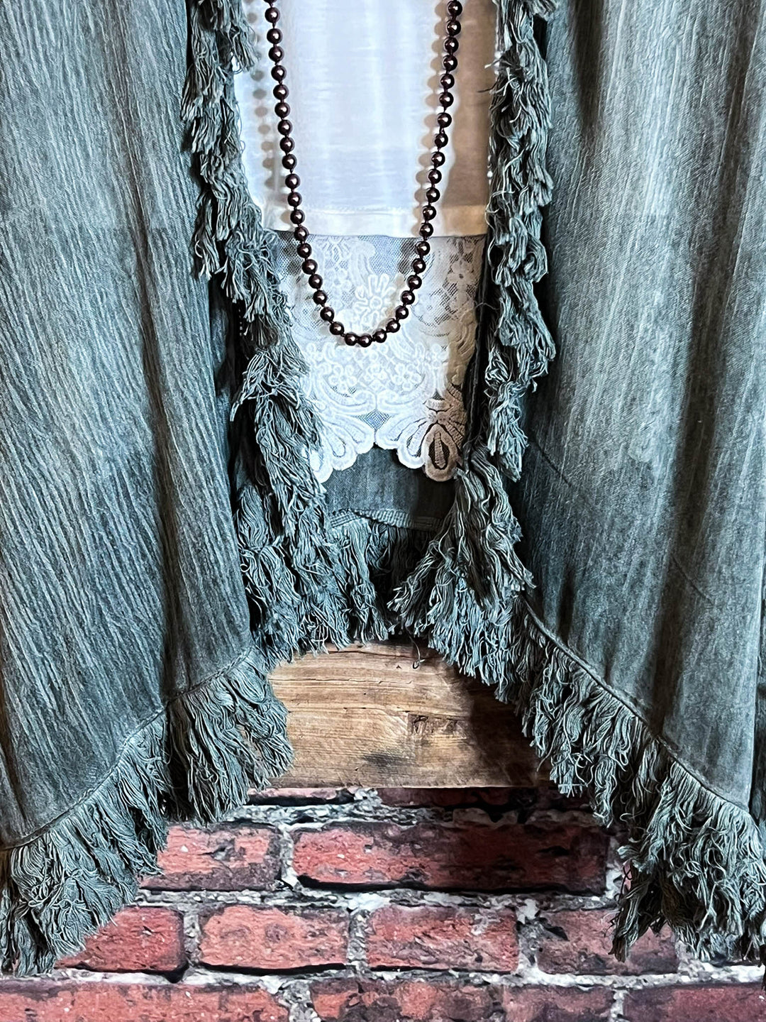 BOHEMIAN SOUL OLIVE GREEN GAUZE PEASANT 100% COTTON KIMONO