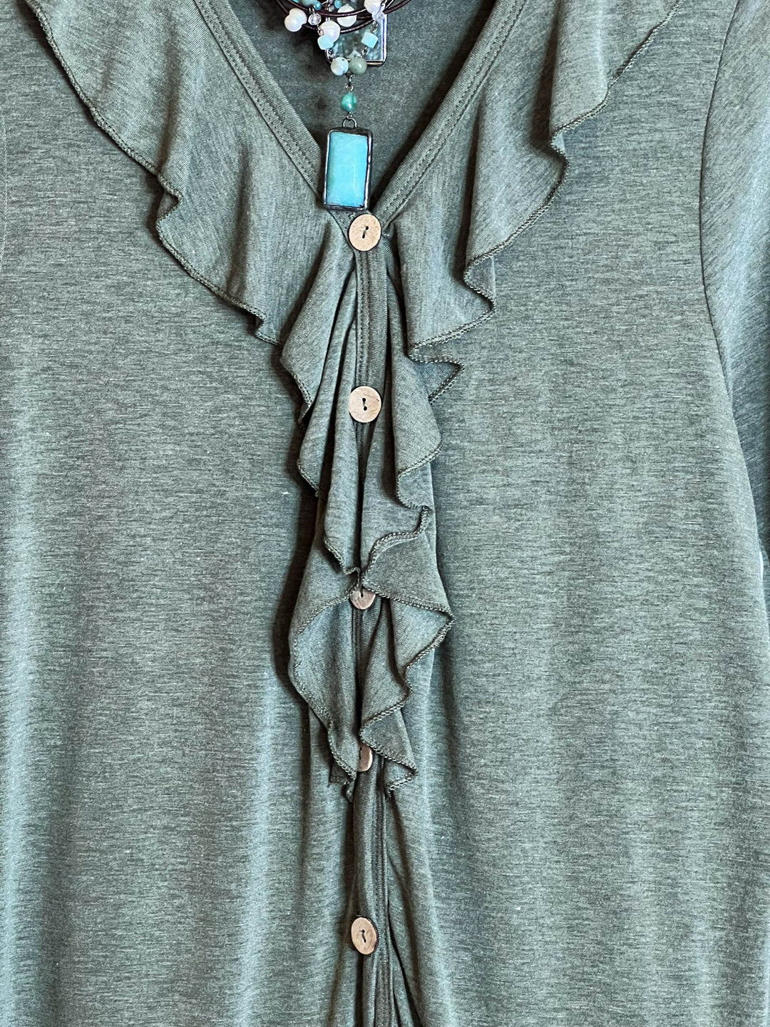 MY HEART IS YOURS OLIVE MULTI-TONES TUNIC