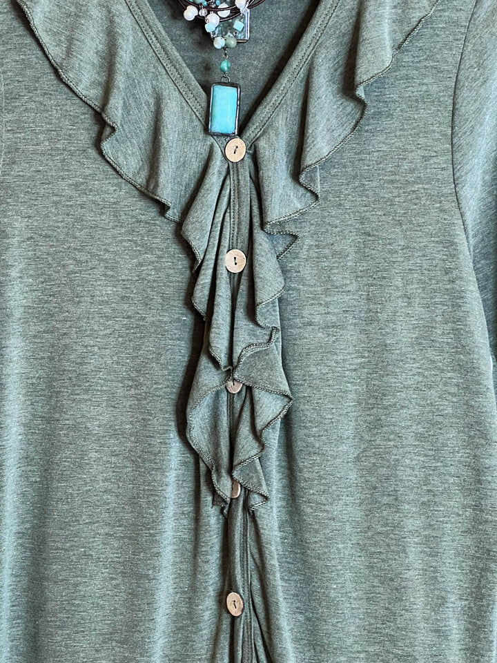 MY HEART IS YOURS OLIVE MULTI-TONES TUNIC