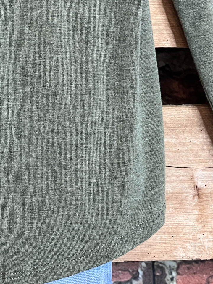 MY HEART IS YOURS OLIVE MULTI-TONES TUNIC