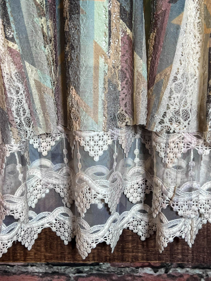 Nashville Diva Teal Turquoise Lace Layering Tunic