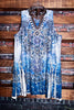 You are so Beautiful Blue & Multicolor Tones Lace Tunic