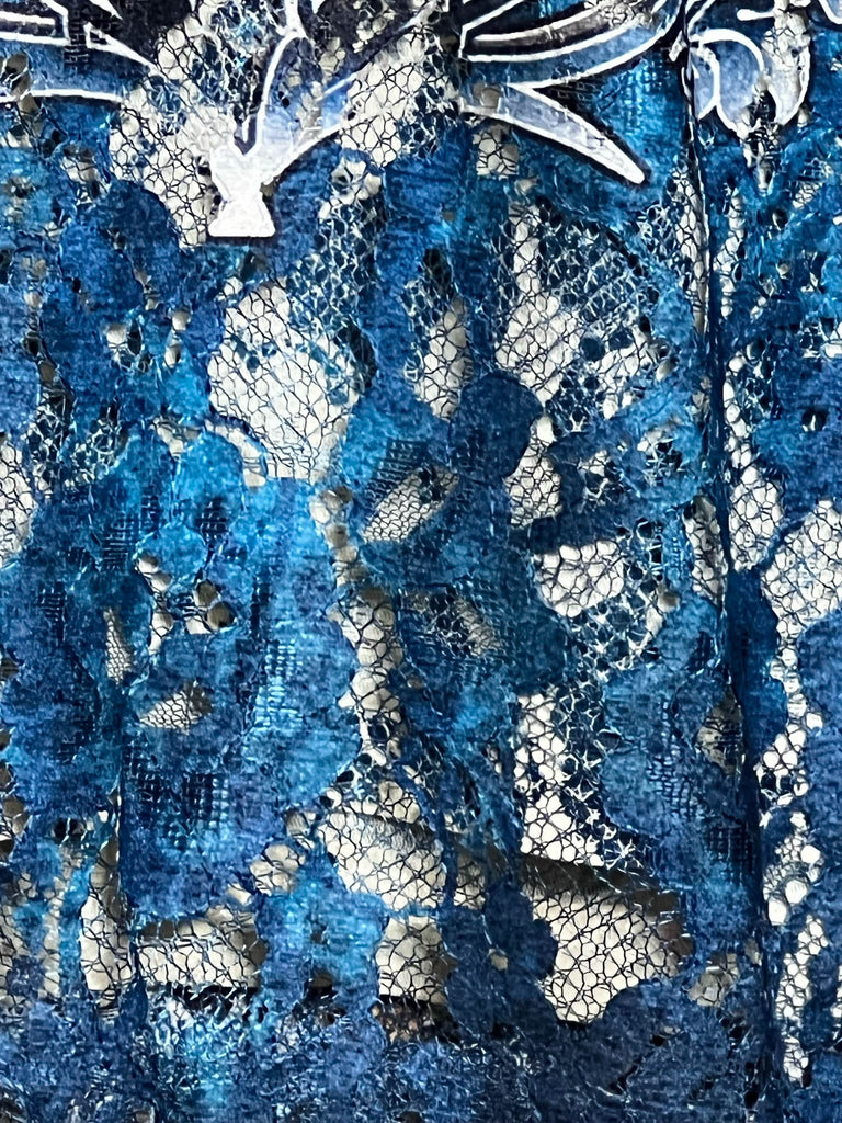 You are so Beautiful Blue & Multicolor Tones Lace Tunic