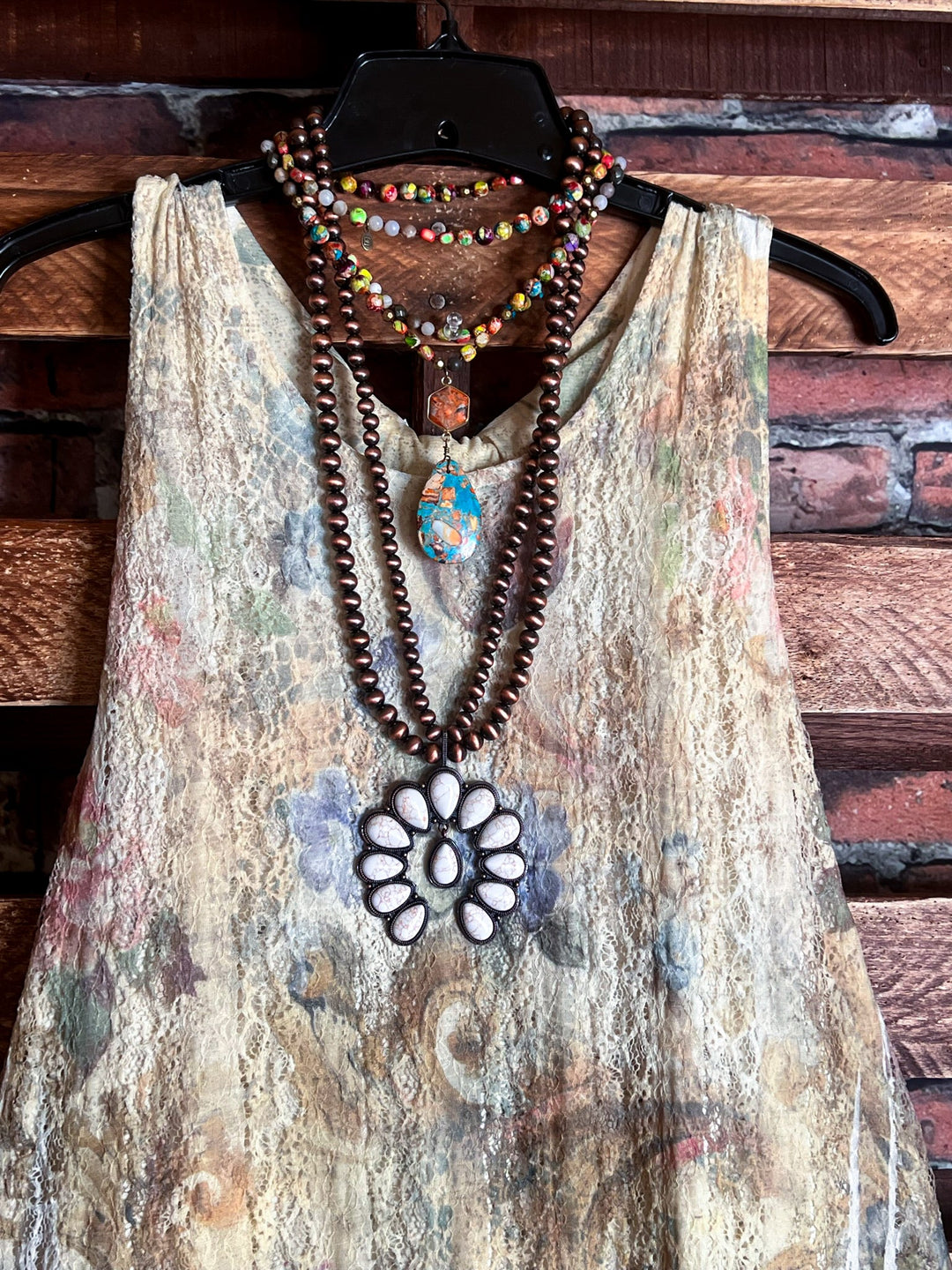 LOVELY ENCHANTMENT LACE LAYERING DRESS IN FLORAL MULTI-COLOR