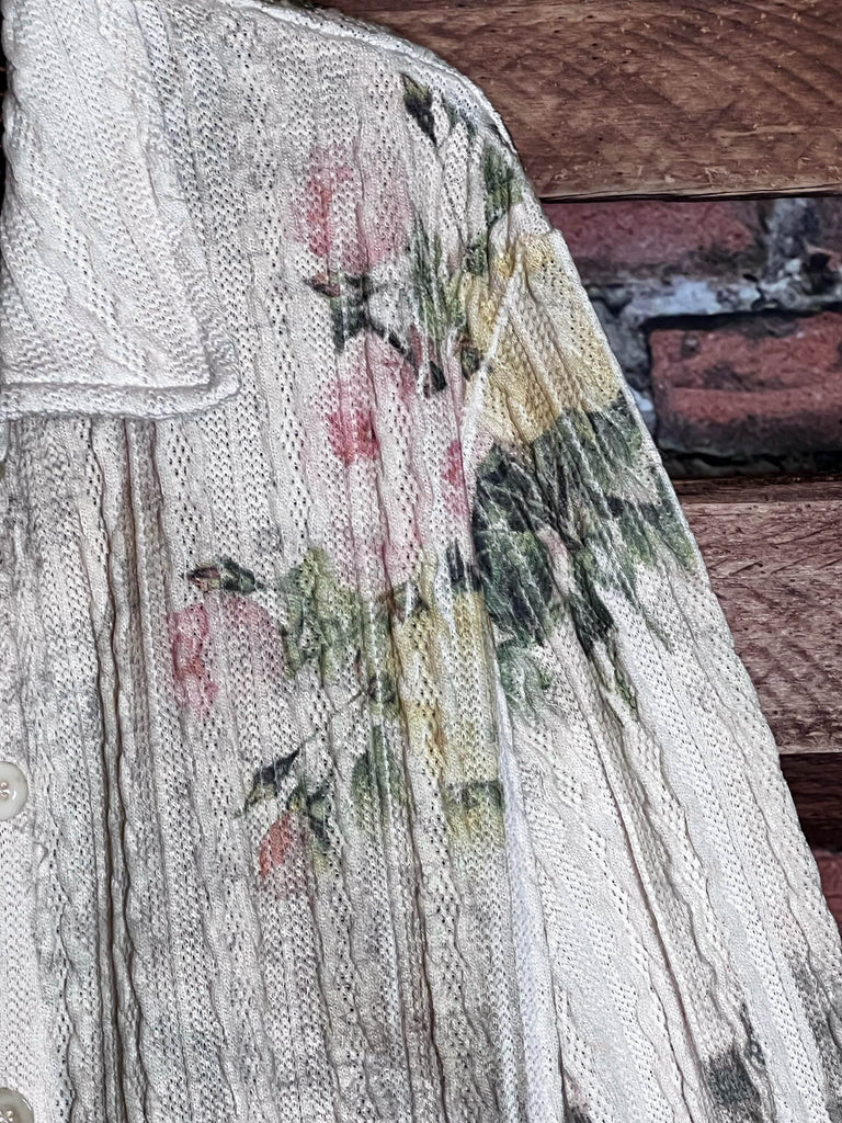 ITALY GARDEN LACE JACKET IN BEIGE & MULTICOLOR