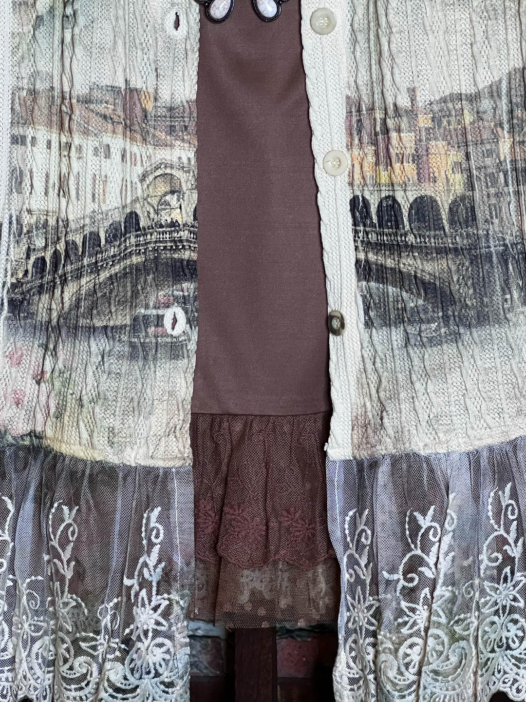 SWEETEST ROMANTIC FAB LACE JACKET IN BEIGE & MULTICOLOR