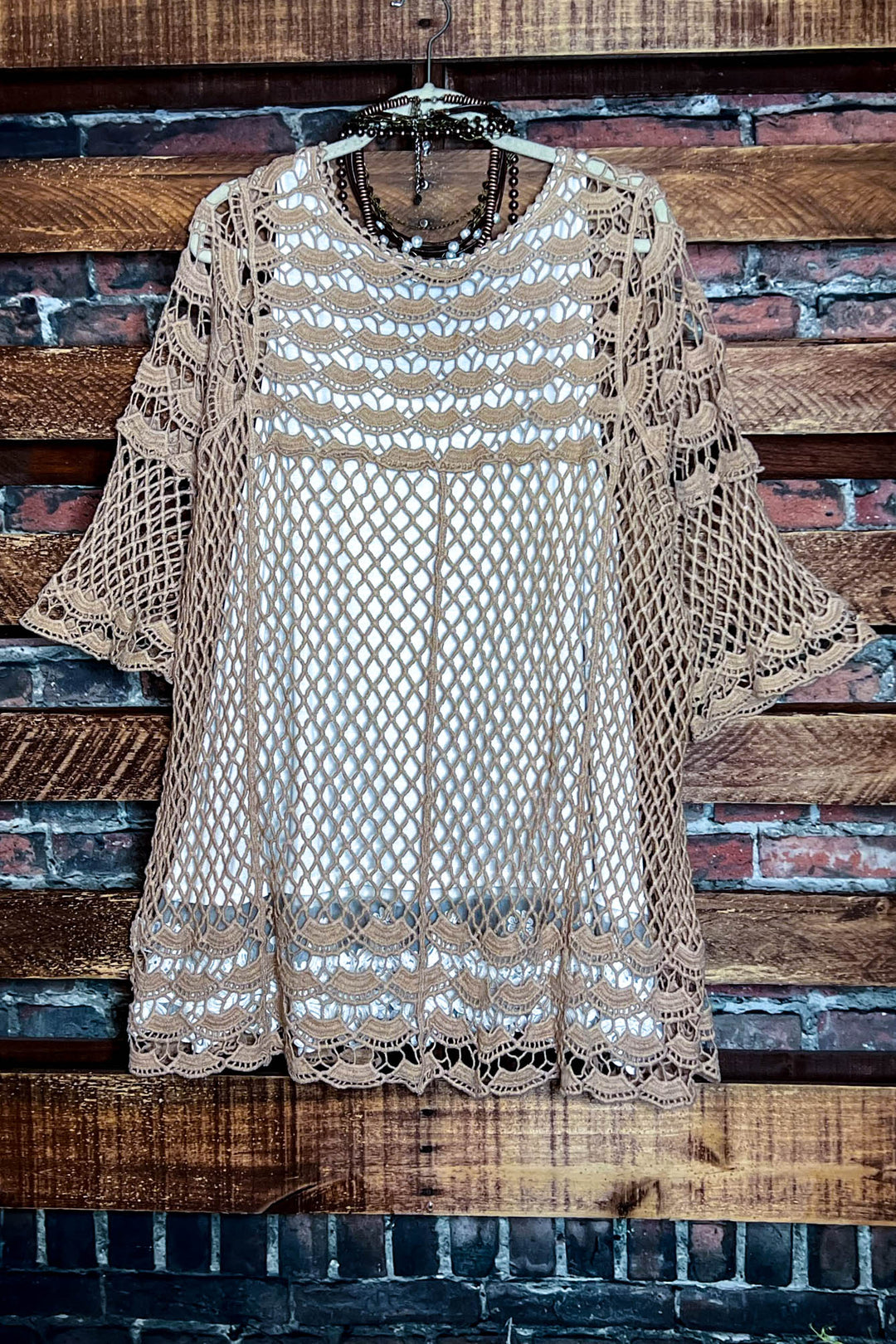 LOVELY DAYS CROCHET CARDIGAN IN MOCHA