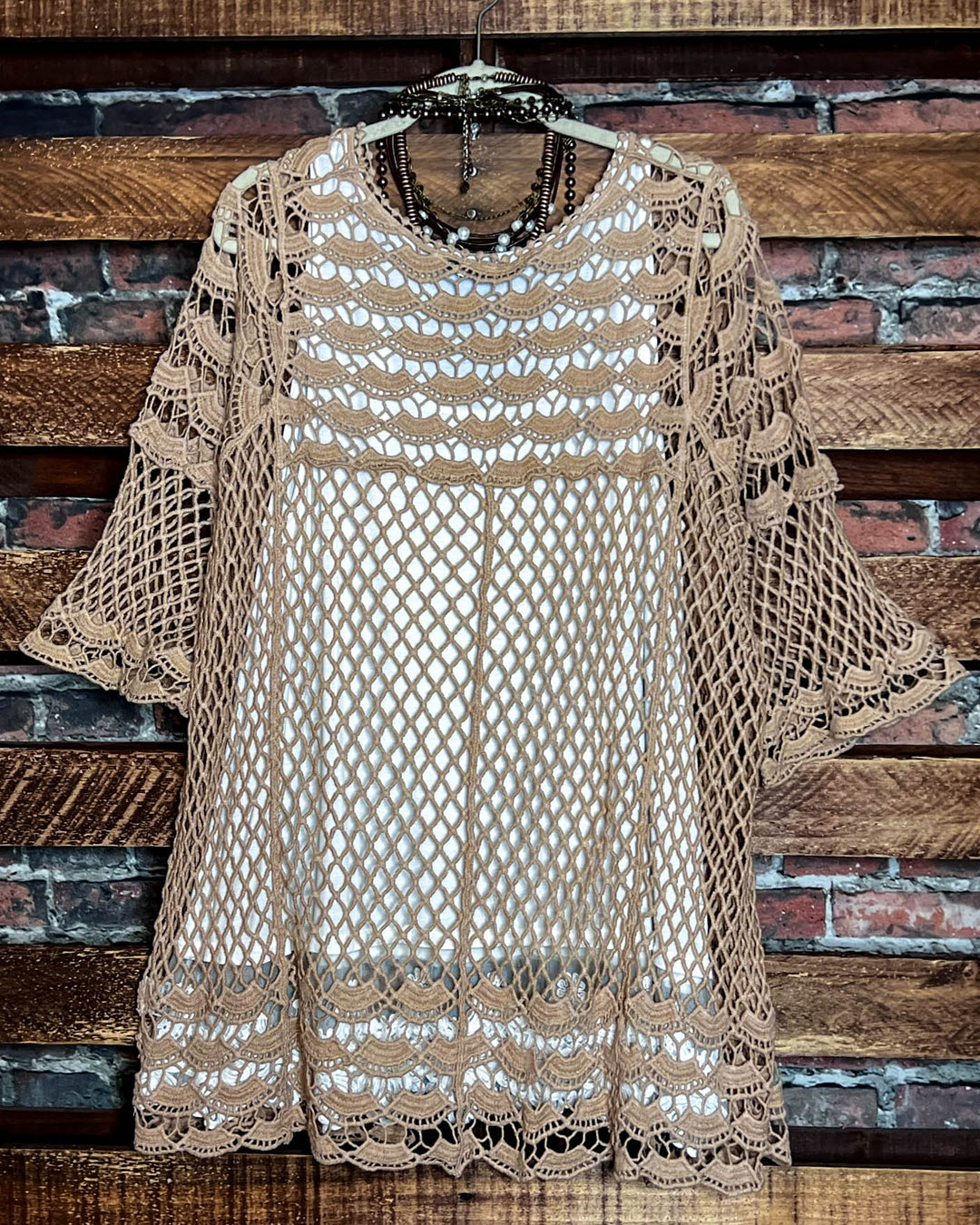 LOVELY DAYS CROCHET CARDIGAN IN MOCHA