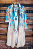 Remember When Fab Lace Shirt Dress in Turquoise & Multi-Color