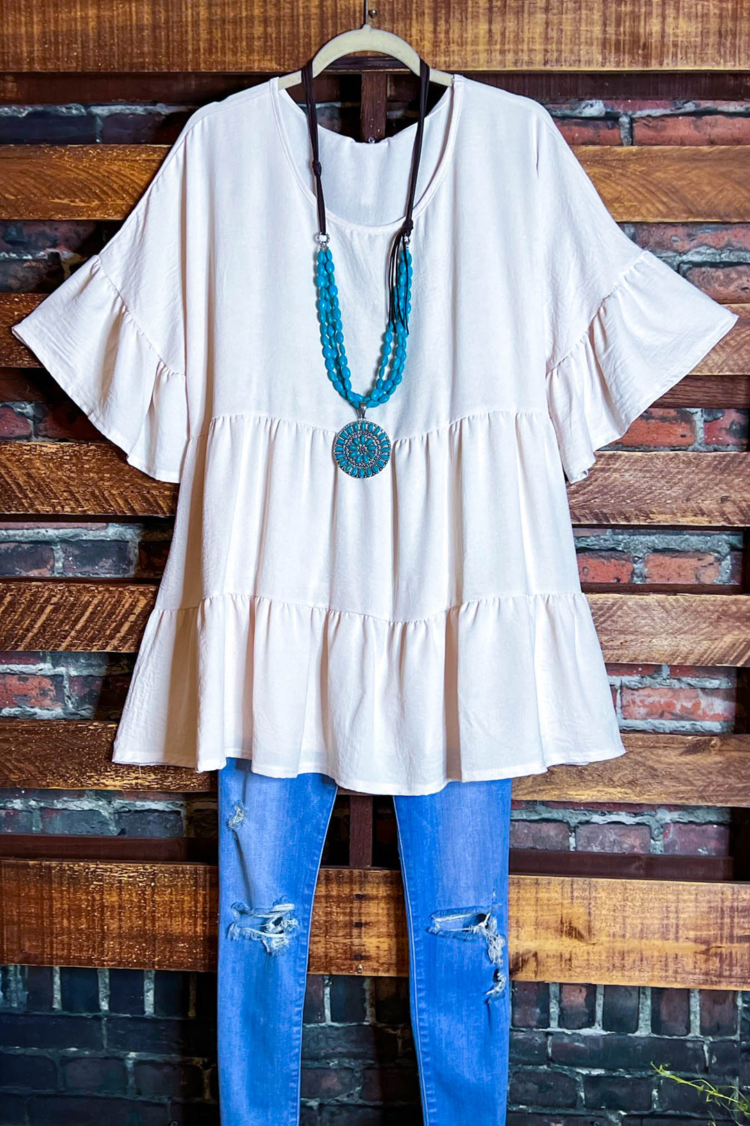 WEEKEND WONDER IVORY OVERSIZED BABYDOOL TUNIC