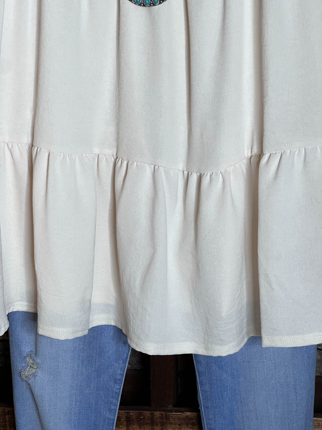 WEEKEND WONDER IVORY OVERSIZED BABYDOOL TUNIC