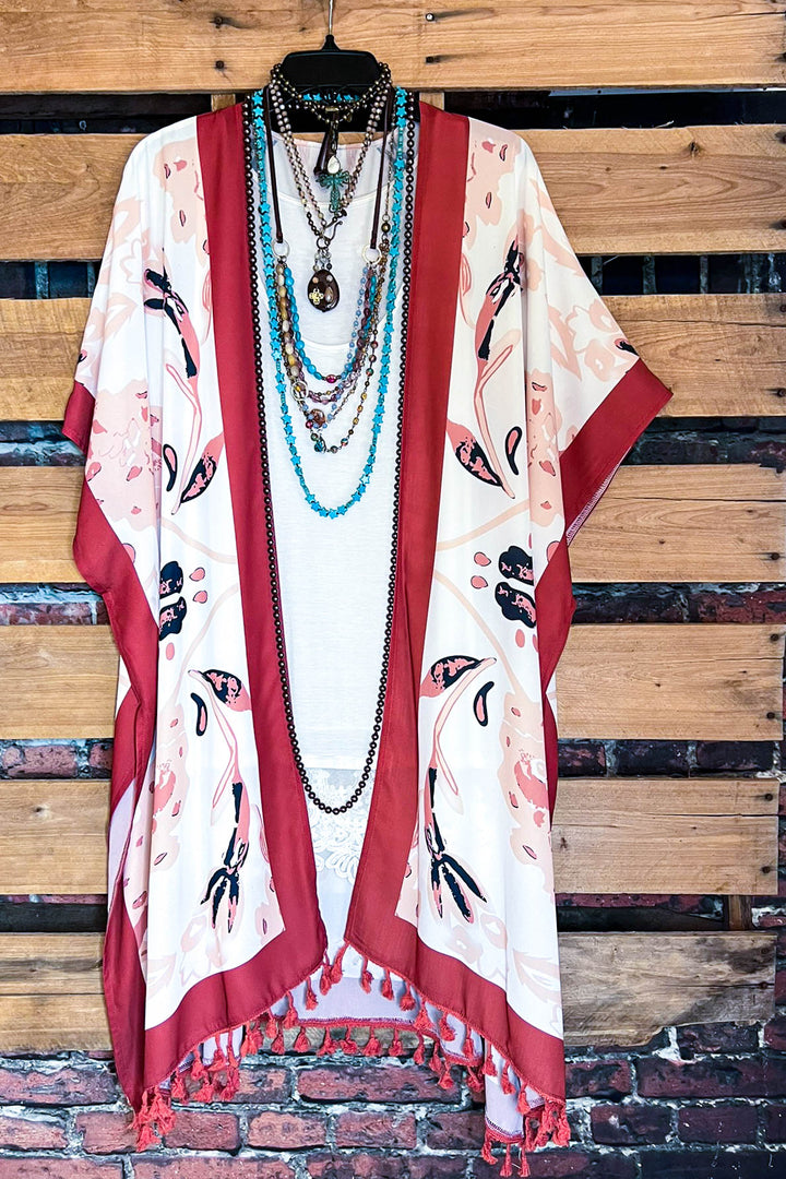 What a Dream Duster Kimono Rust & Multi-Color