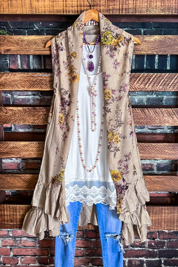 Nature Spirit Floral Boho-Shabby Vest
