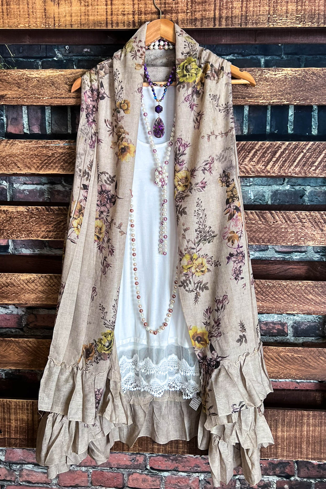 Nature Spirit Floral Boho-Shabby Vest