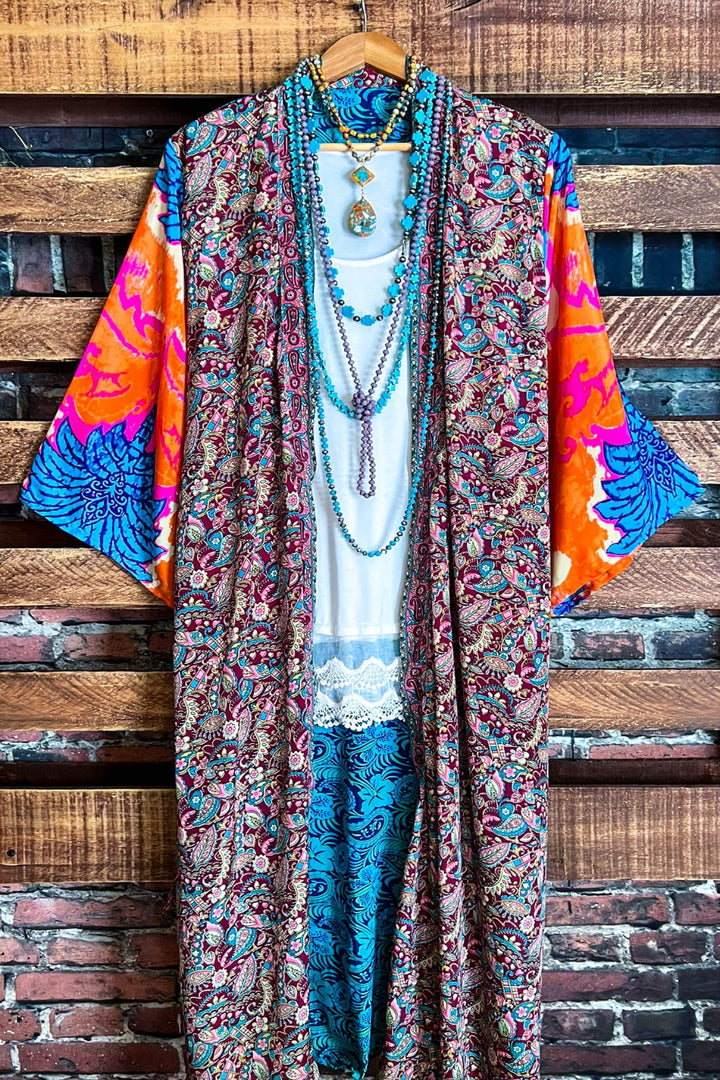 CACTUS FIESTA MULTICOLOR LIGHTWEIGHT KIMONO DUSTER