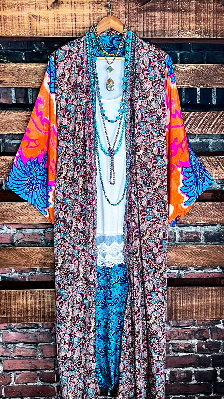 CACTUS FIESTA MULTICOLOR LIGHTWEIGHT KIMONO DUSTER