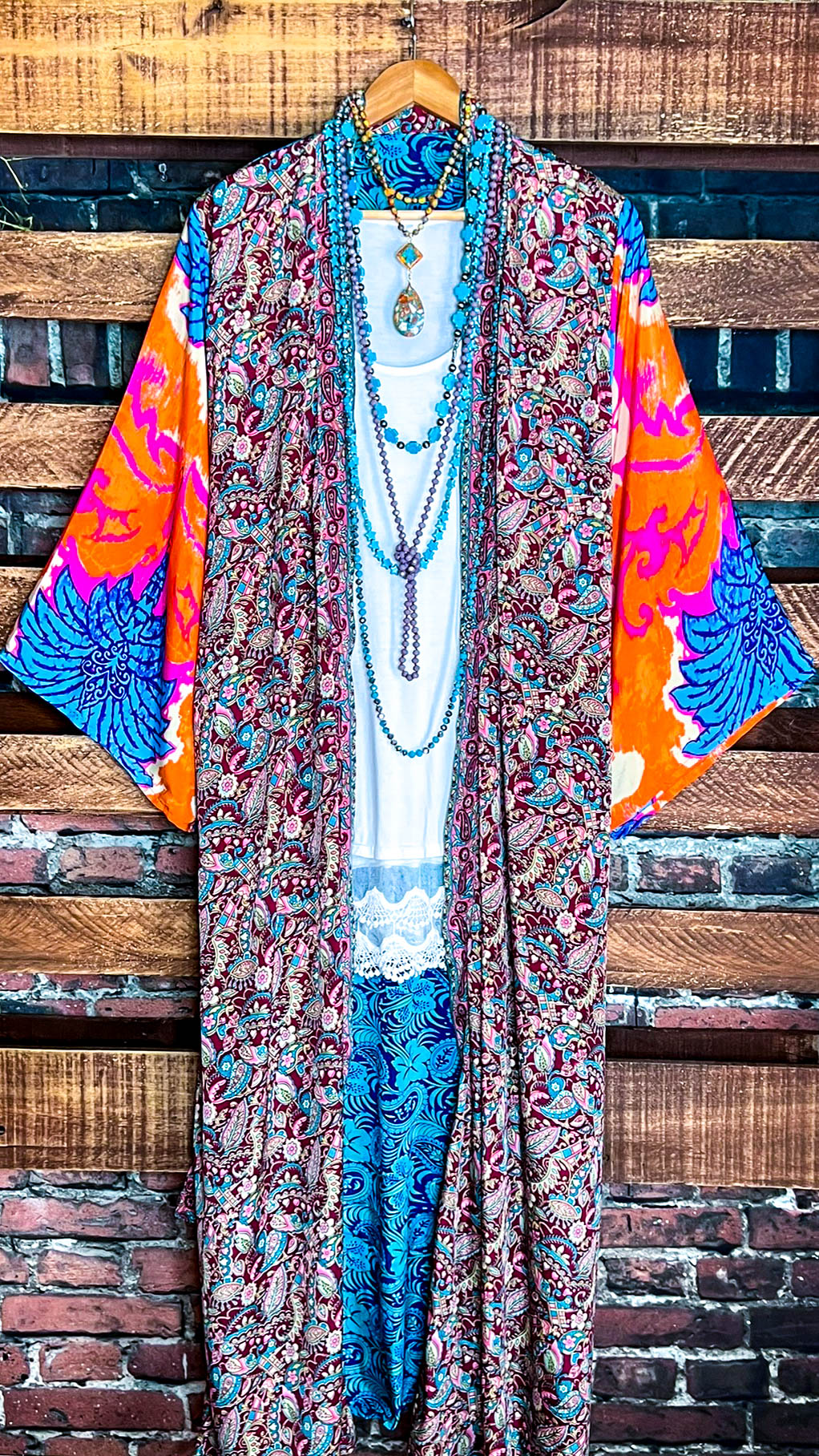 CACTUS FIESTA MULTICOLOR LIGHTWEIGHT KIMONO DUSTER