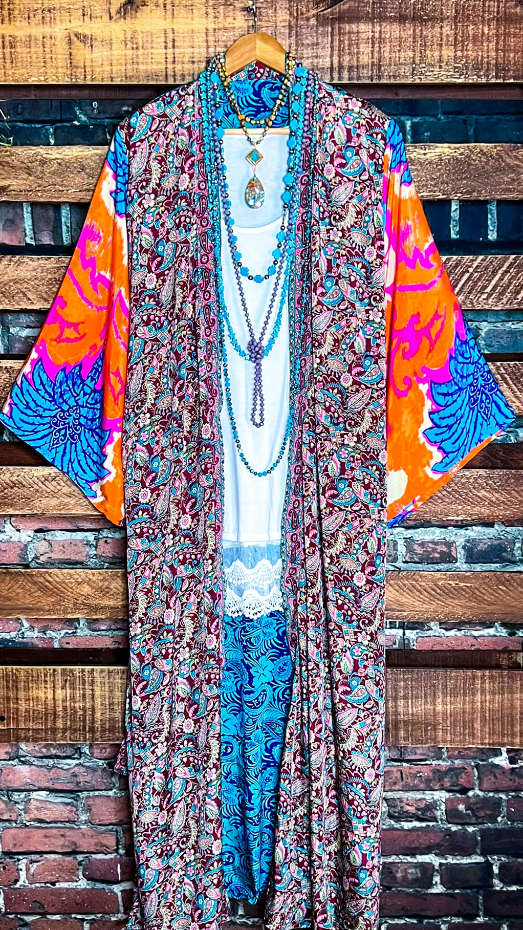 CACTUS FIESTA MULTICOLOR LIGHTWEIGHT KIMONO DUSTER