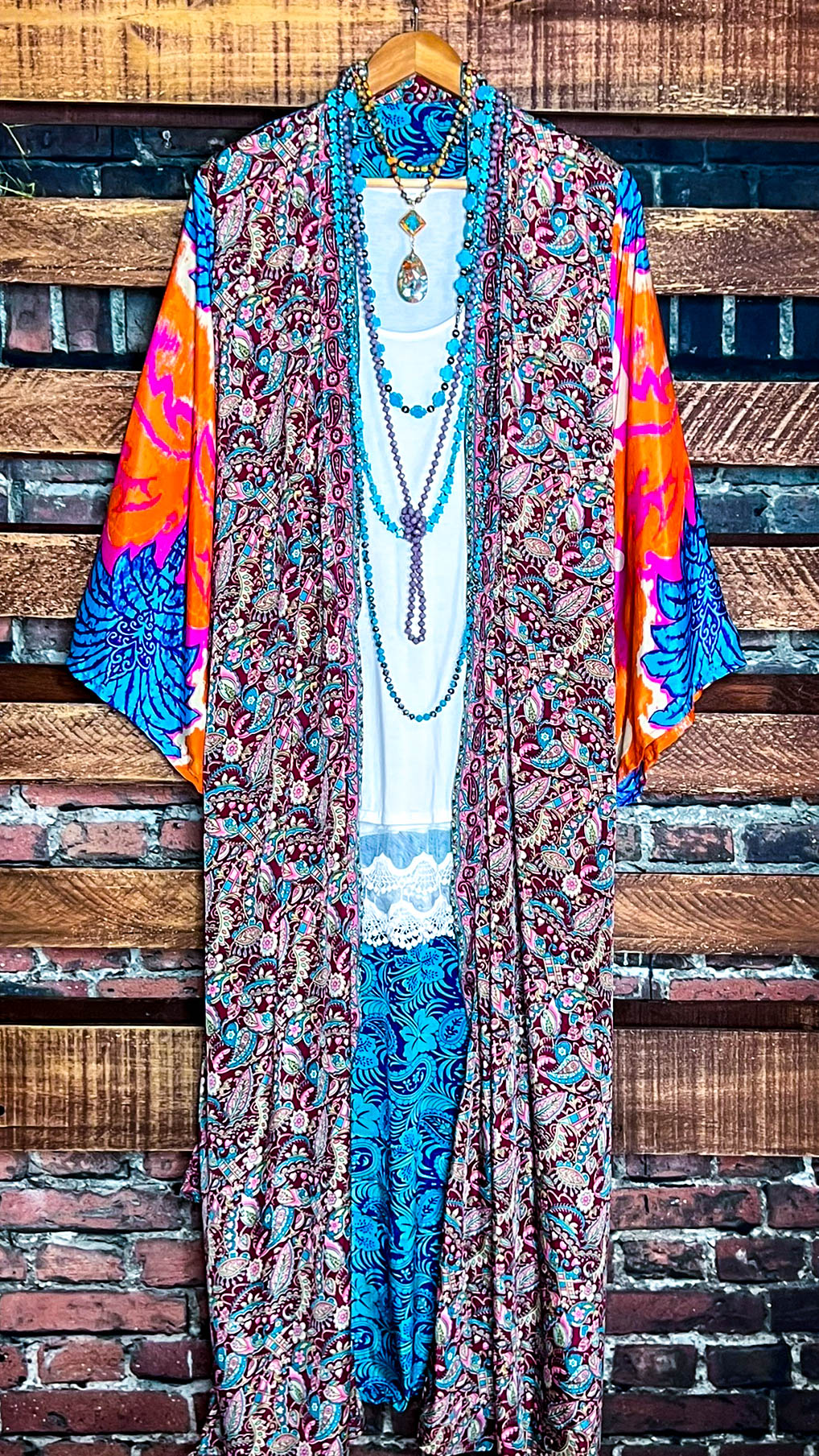 CACTUS FIESTA MULTICOLOR LIGHTWEIGHT KIMONO DUSTER