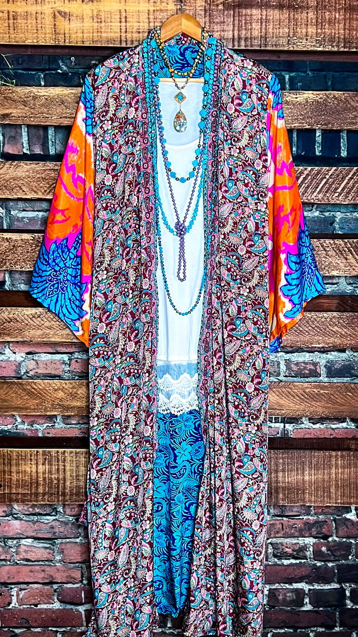 CACTUS FIESTA MULTICOLOR LIGHTWEIGHT KIMONO DUSTER