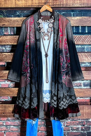 A LITTLE ENCHANTMENT ROSES LAYERED SLIP DRESS TUNIC IN  BEIGE & FLORAL