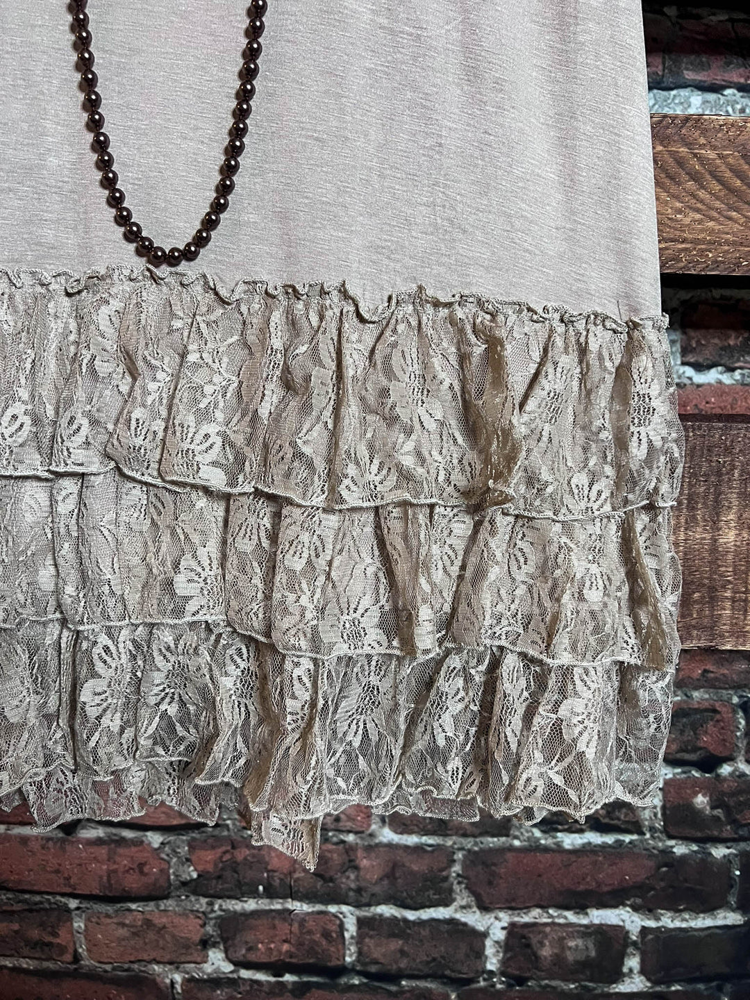 Only In My Heart Mocha Lace Camisole Slip Dress Extender