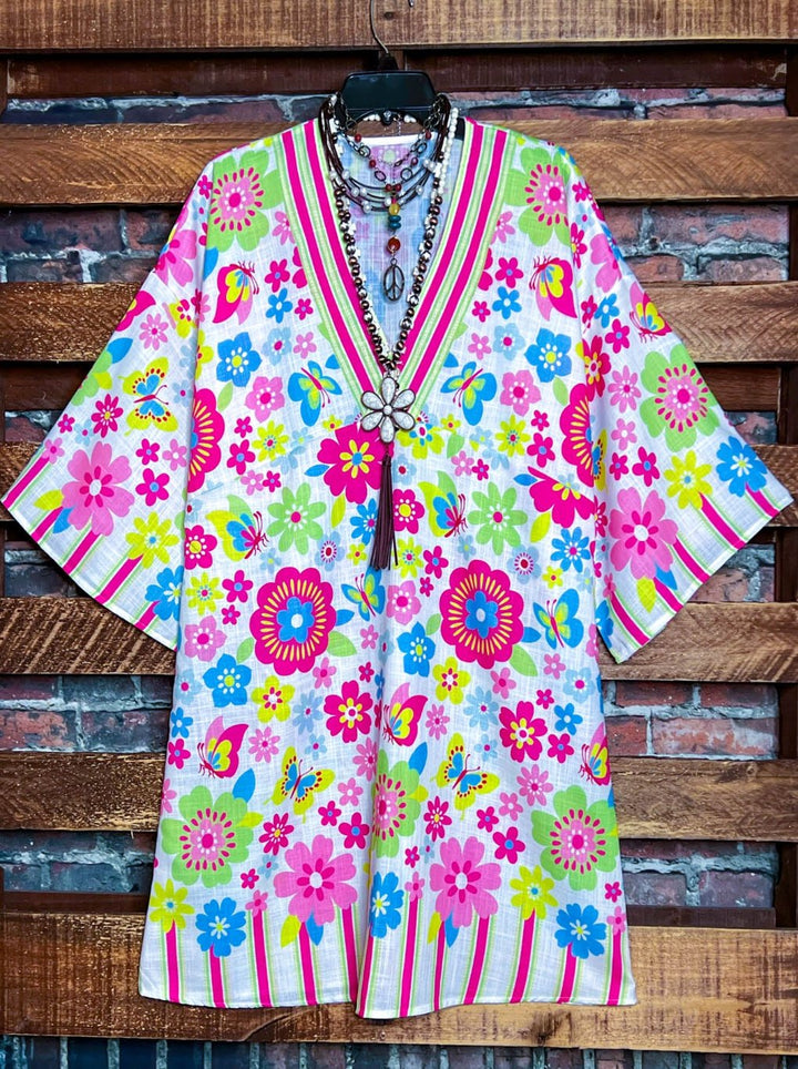 PARADISE BLOOM DRESS IN FLORAL MULTI- COLOR-------SALE