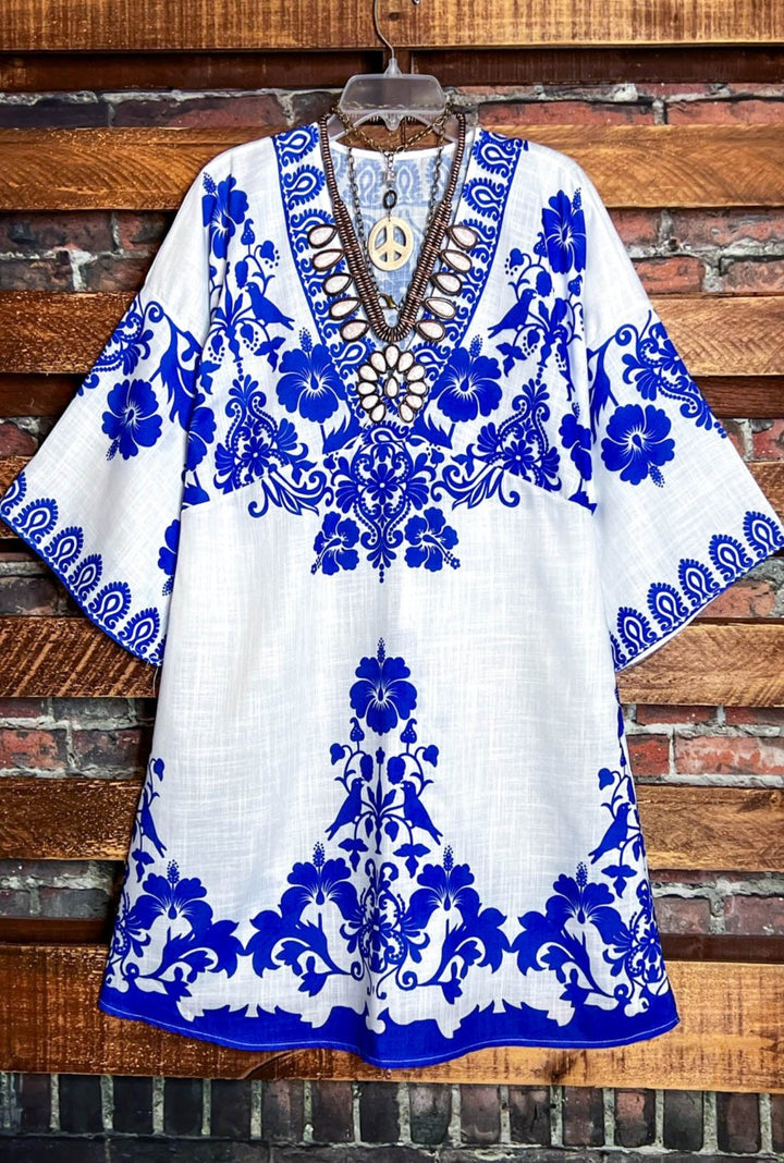 6-18 Size - Indigo Spirit Floral Tunic --------Sale