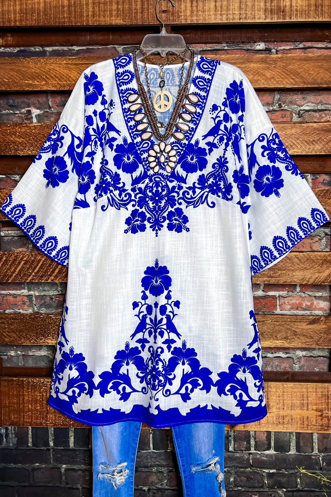 6-18 Size - Indigo Spirit Floral Tunic --------Sale