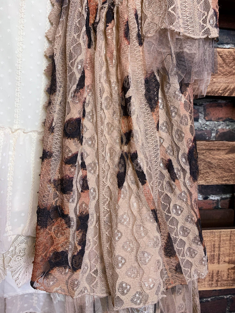 BEYOND BEAUTY LACE KIMONO IN TAUPE & LEOPARD PRINT