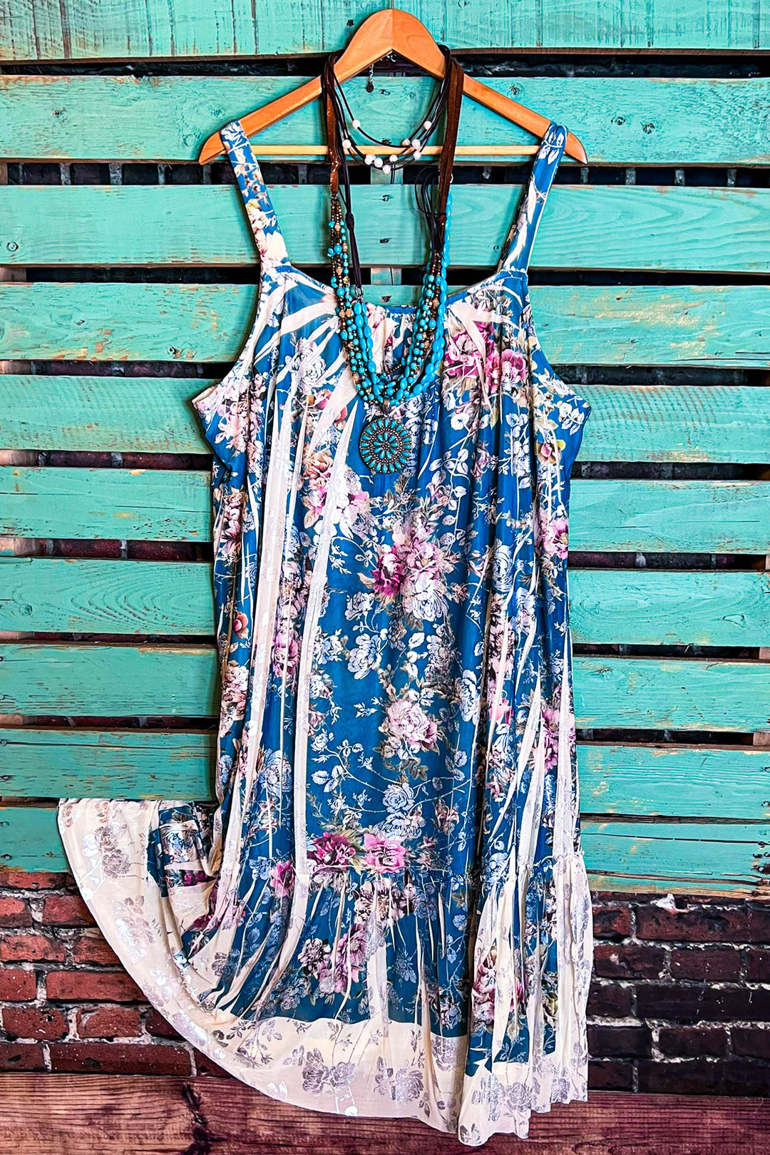 Bring You Joy Maxi Dress Aqua Blue & Multi-Color