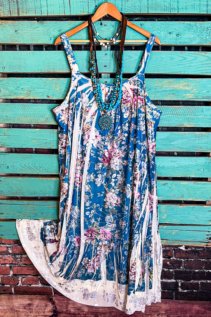 Bring You Joy Maxi Dress Aqua Blue & Multi-Color