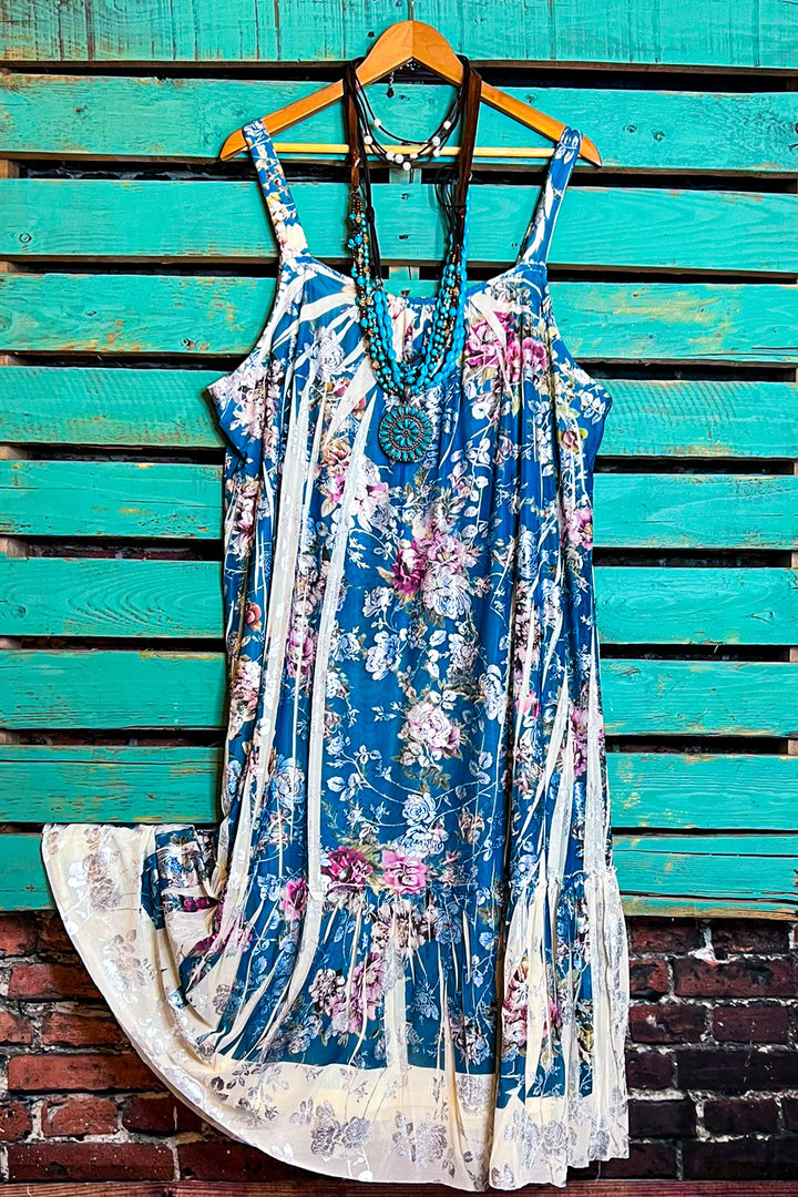 Bring You Joy Maxi Dress Aqua Blue & Multi-Color