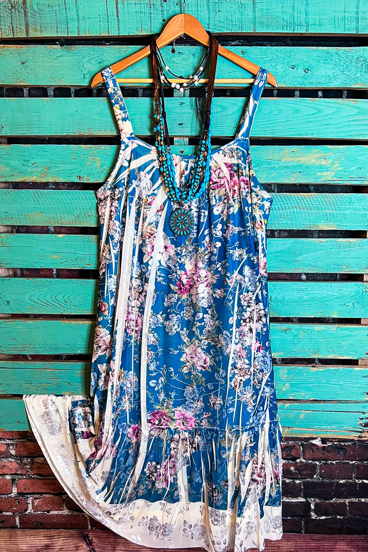 Bring You Joy Maxi Dress Aqua Blue & Multi-Color