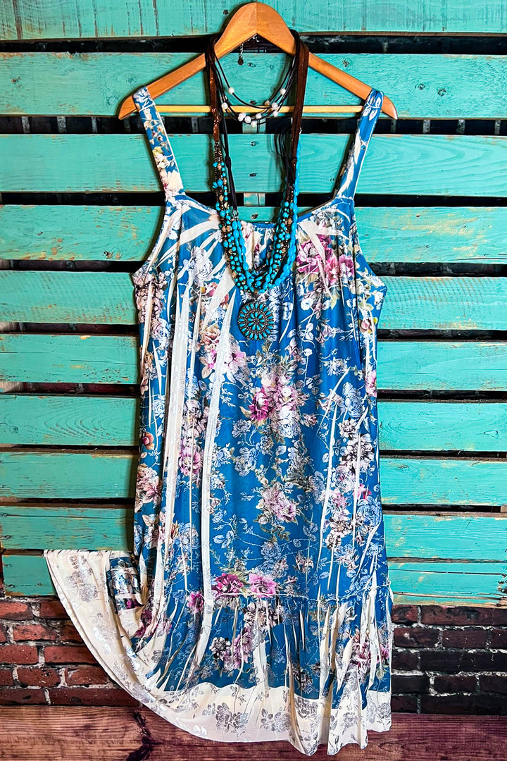 Bring You Joy Maxi Dress Aqua Blue & Multi-Color