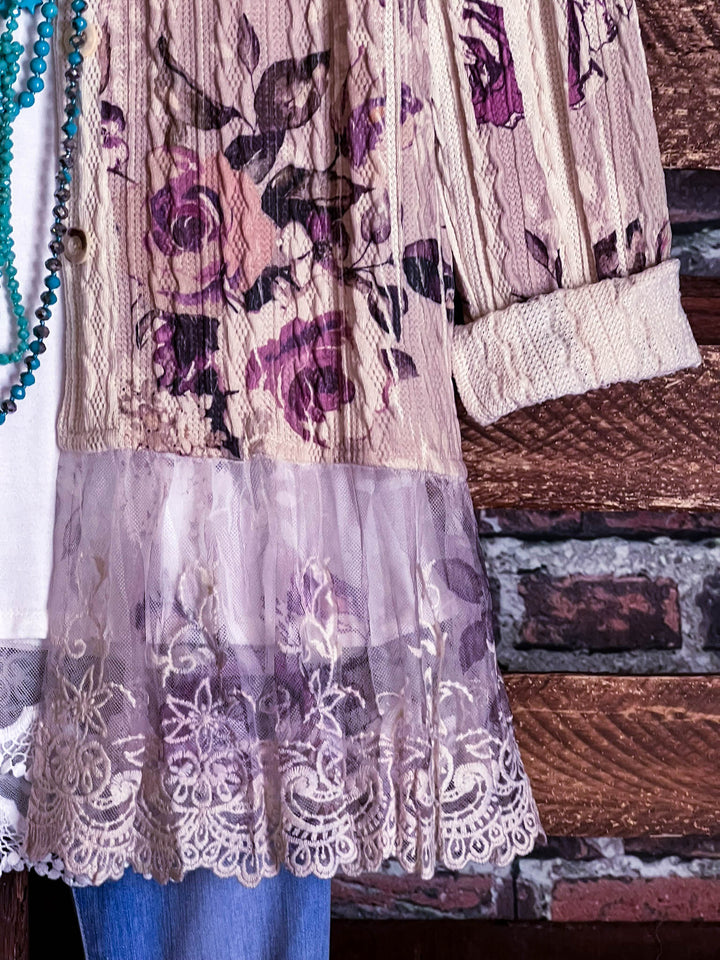 ENCHANTING GARDEN OF LOVE FLORAL LACE JACKET IN MULTI-COLOR