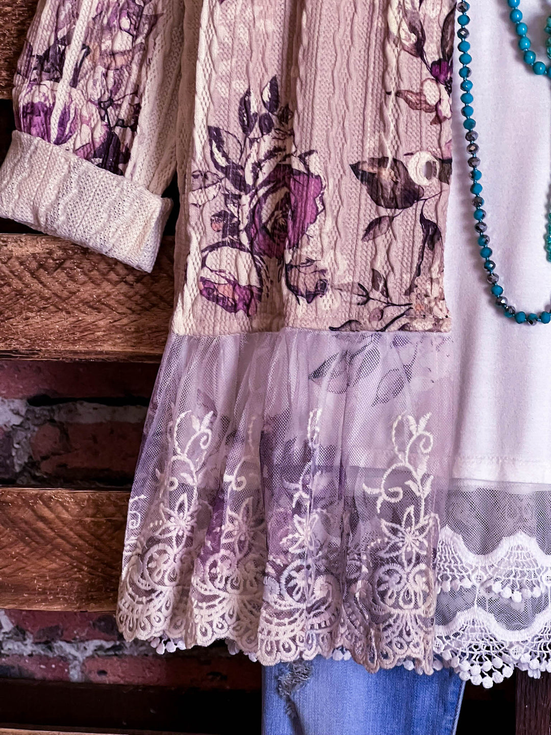 ENCHANTING GARDEN OF LOVE FLORAL LACE JACKET IN MULTI-COLOR