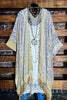 LA VIE BOHEME BEIGE BEIGE CREAM VELVET BURNOUT KIMONO