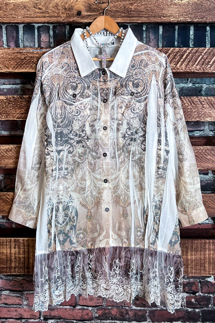 WONDERFUL FEELING SHIRT JACKET IVORY TAUPE