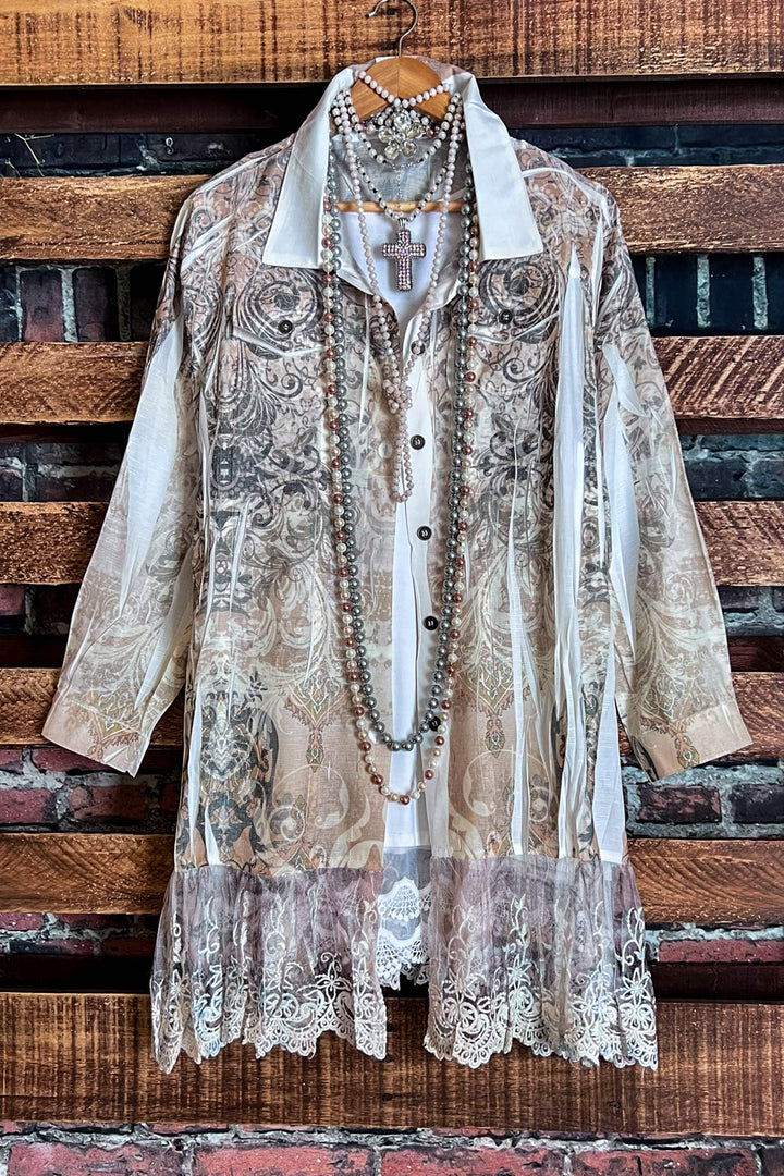 WONDERFUL FEELING SHIRT JACKET IVORY TAUPE