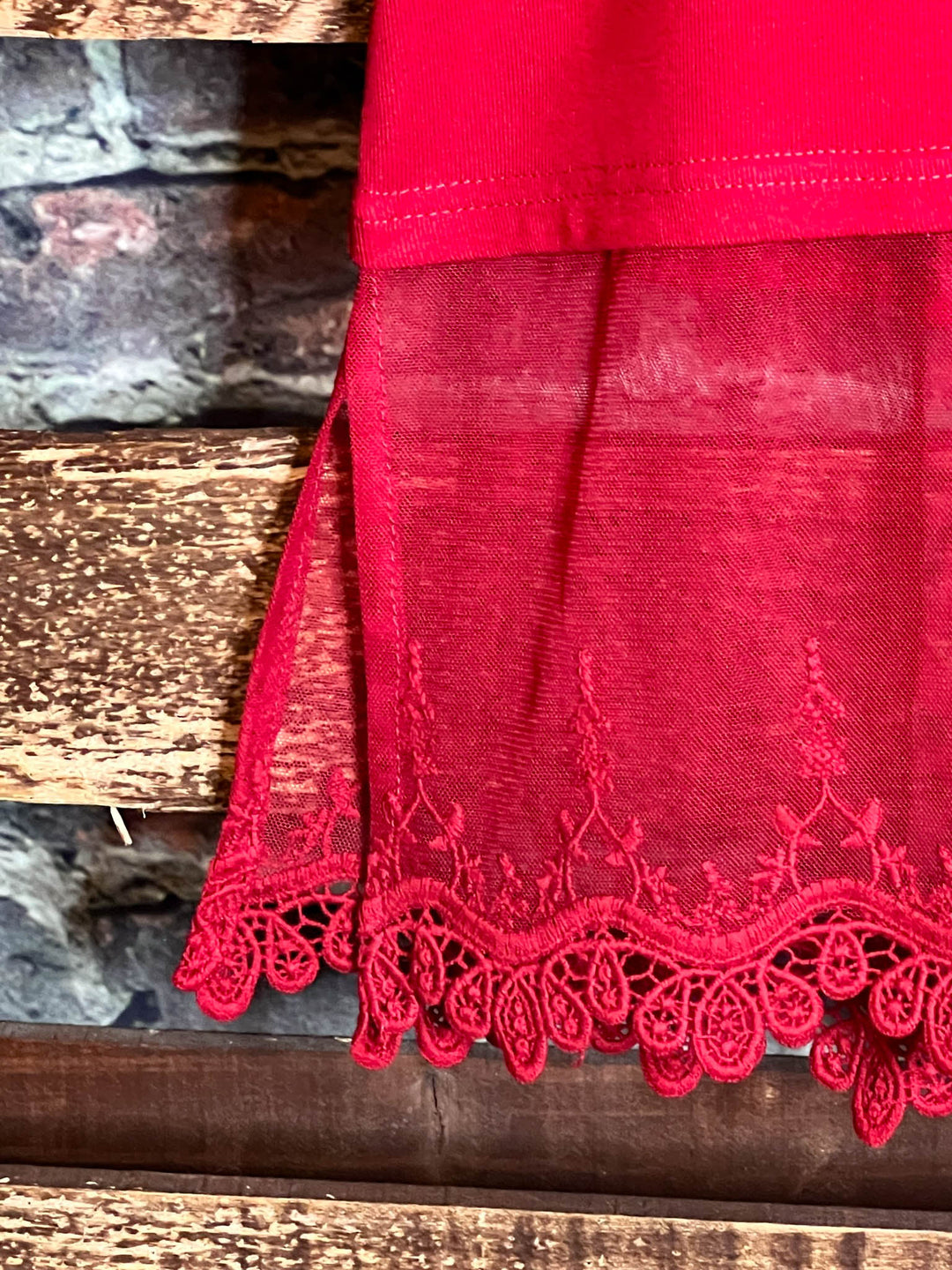 A Timeless Touch Red Lace Extender Top