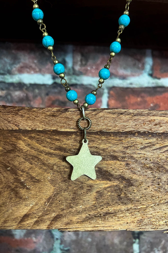 My Wish Upon A Star Necklace in Blue Turquoise