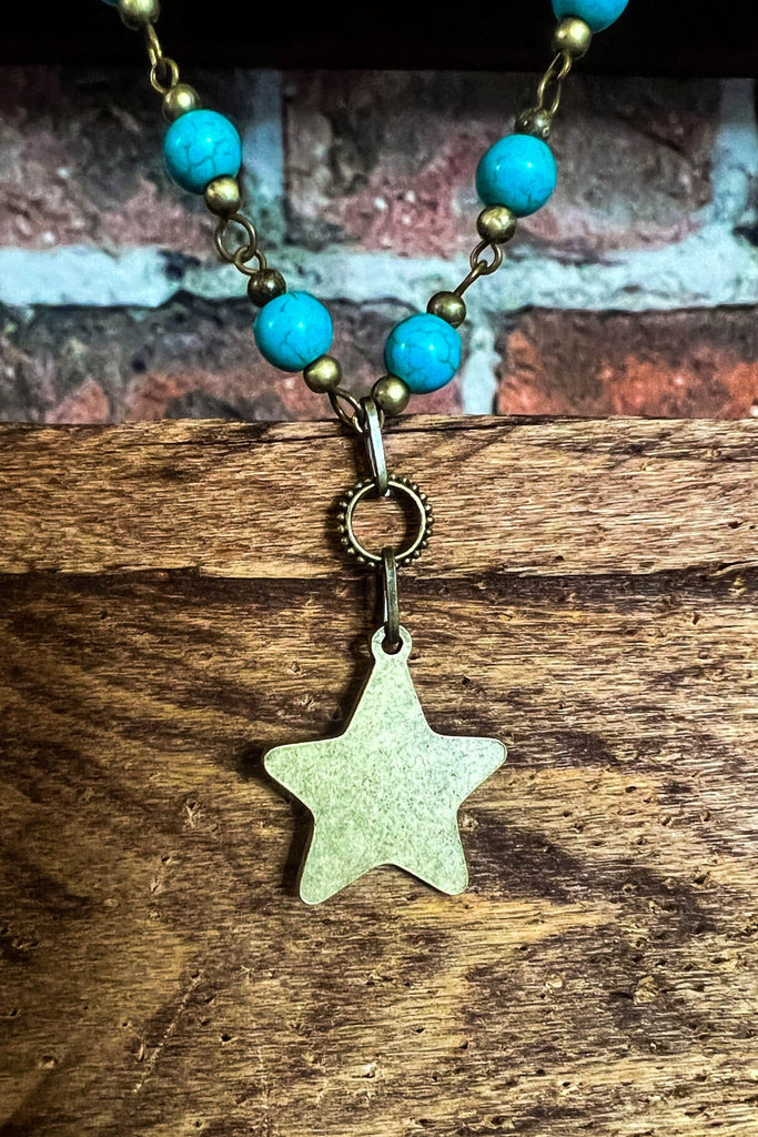 My Wish Upon A Star Necklace in Blue Turquoise