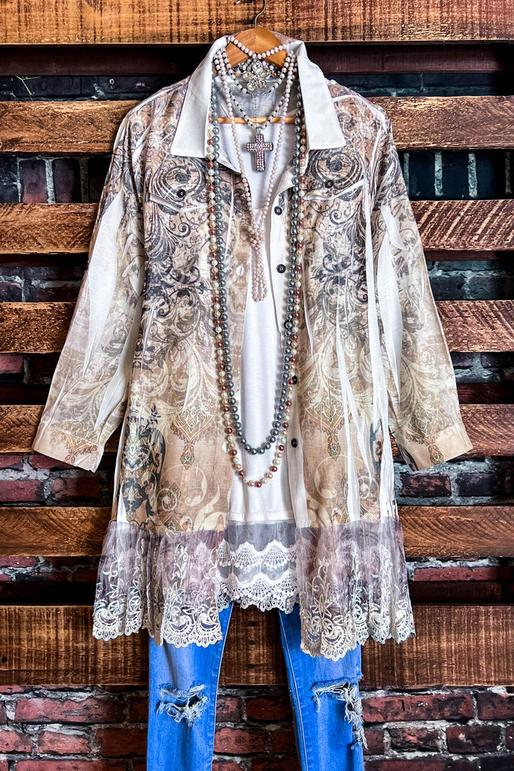 WONDERFUL FEELING SHIRT JACKET IVORY TAUPE