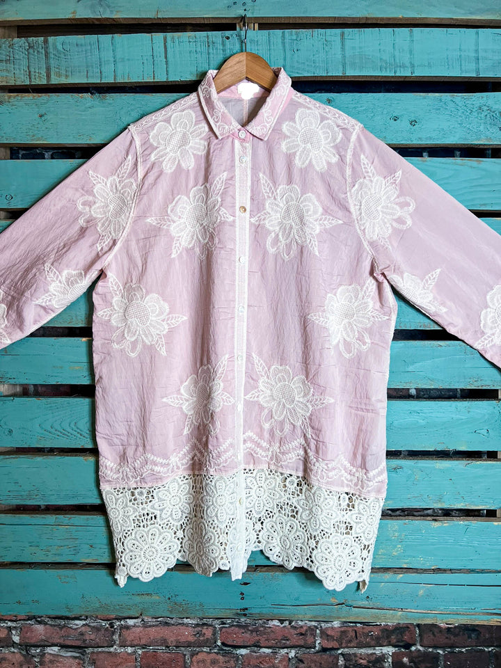 True Love Shirt Tunic in Light Pink