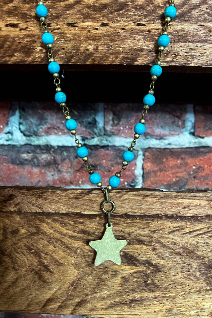 My Wish Upon A Star Necklace in Blue Turquoise